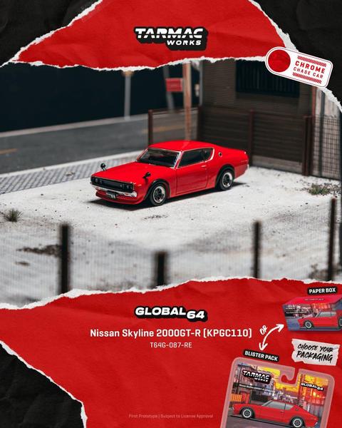 Pictrue of a Nissan Skyline 2000GT-R (KPGC110) 1/64 Diecast Car by Tarmac Works T64G-087-RE