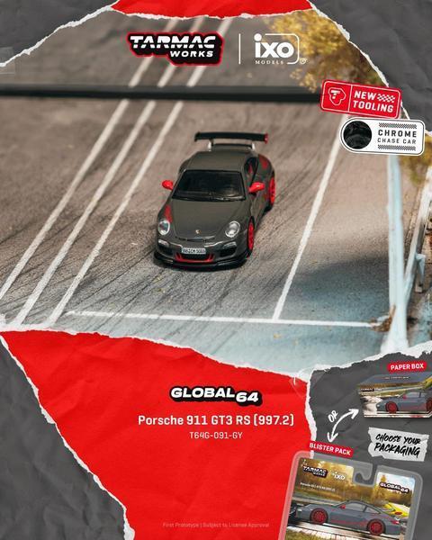 Pictrue of a Porsche 911 GT3 RS (997.2) - ixo 1/64 Diecast Car by Tarmac Works T64G-091-GY