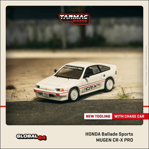 Pictrue of a Honda Ballade Sports Mugen CR-X PRO 1/64 Diecast Car by Tarmac Works T64G-TL058-WH