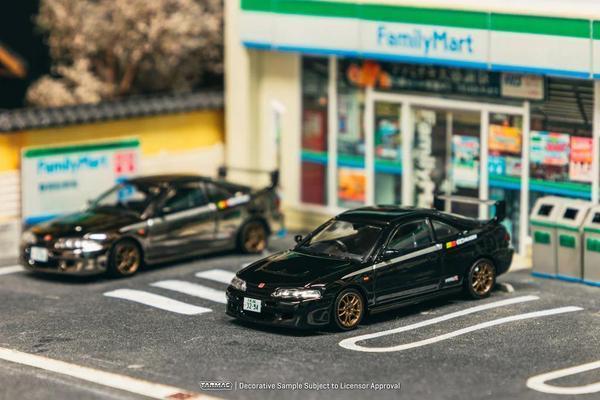 Pictrue of a Honda Integra (DC2) Type R Mugen 1/64 Diecast Car by Tarmac Works T64G-TL059-BK