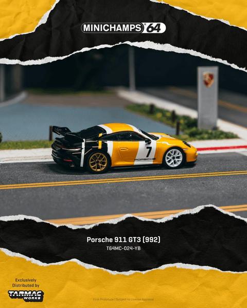 Pictrue of a Porsche 911 (992) GT3 - Minichamps 1/64 Diecast Car by Tarmac Works T64MC-024-YB