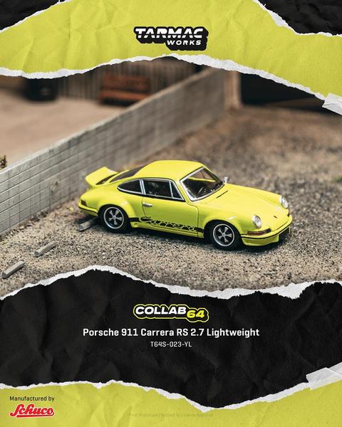 Pictrue of a Porsche 911 Carrera RS 2.7 Lightweight - Schuco 1/64 Diecast Car by Tarmac Works T64S-023-YL