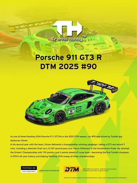 The Auto of the Porsche 911 GT3 R 1/64 Diecast Car by Trends Hobby